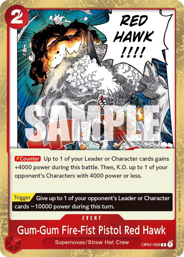 Gum-Gum Fire-Fist Pistol Red Hawk OP01-026 – Romance Dawn | One Piece TCG