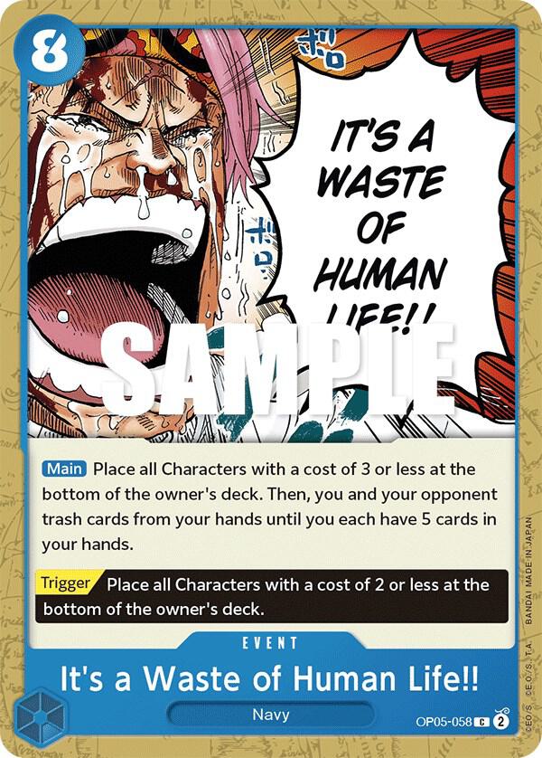 It's a Waste of Human Life!! OP05-058 – Awakening of the New Era | One Piece TCG