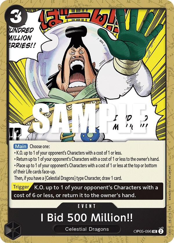 I Bid 500 Million!! OP05-096 – Awakening of the New Era | One Piece TCG