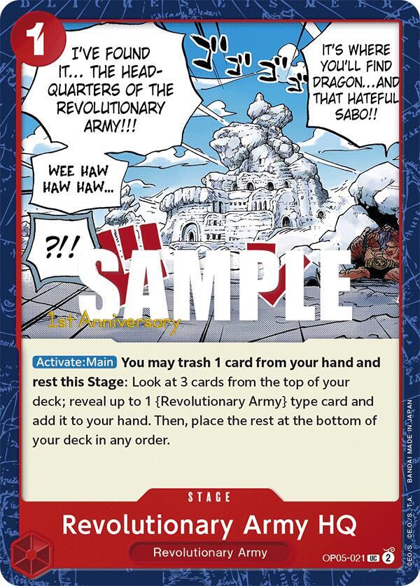 Revolutionary Army HQ OP05-021 – 1st Anniversary Tournament Cards | One Piece TCG