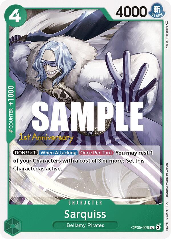 Sarquiss OP05-026 – 1st Anniversary Tournament Cards | One Piece TCG
