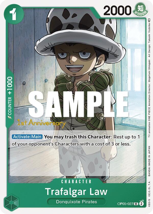 Trafalgar Law OP05-027 – 1st Anniversary Tournament Cards | One Piece TCG
