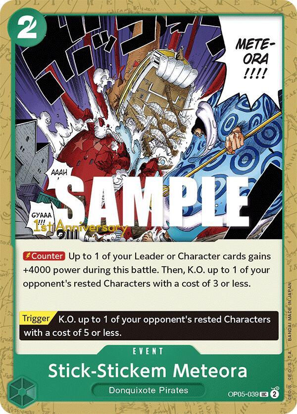 Stick-Stickem Meteora OP05-039 – 1st Anniversary Tournament Cards | One Piece TCG
