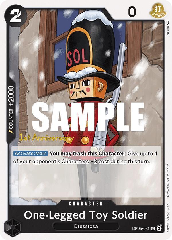 One-Legged Toy Soldier OP05-081 – 1st Anniversary Tournament Cards | One Piece TCG