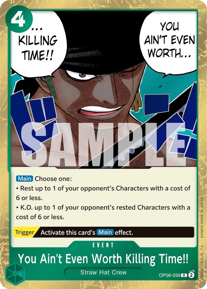 You Ain't Even Worth Killing Time!! OP06-039 – Wings of the Captain | One Piece TCG