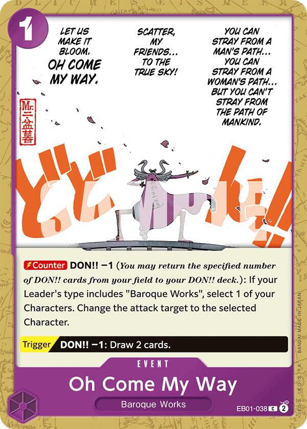 Oh Come My Way EB01-038 – Memorial Collection | One Piece TCG