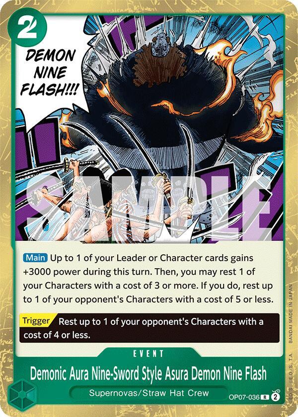 Demonic Aura Nine-Sword Style Asura Demon Nine Flash OP07-036 – 500 Years in the Future | One Piece TCG
