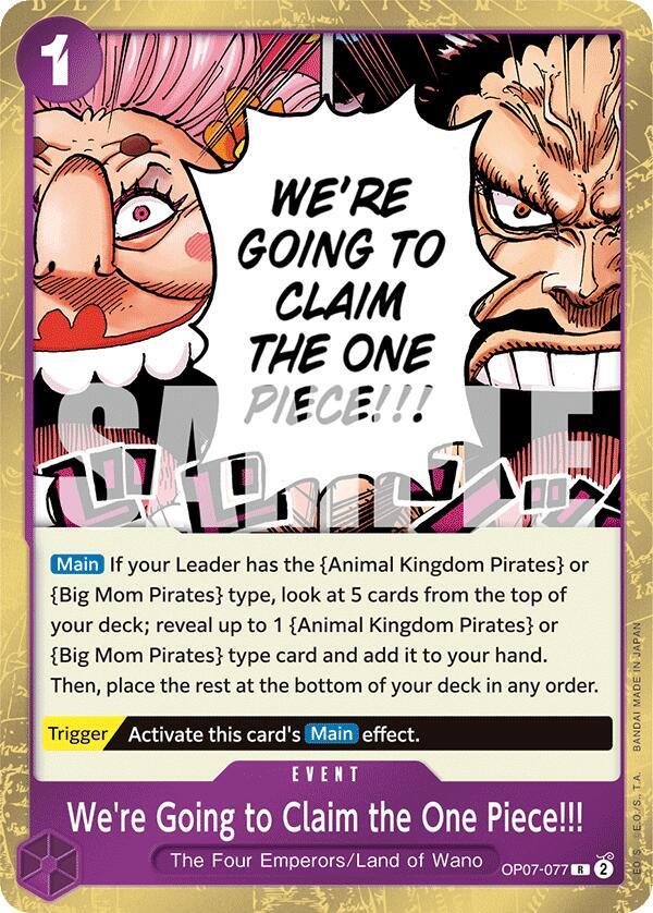 We're Going to Claim the One Piece!!! OP07-077 – 500 Years in the Future | One Piece TCG