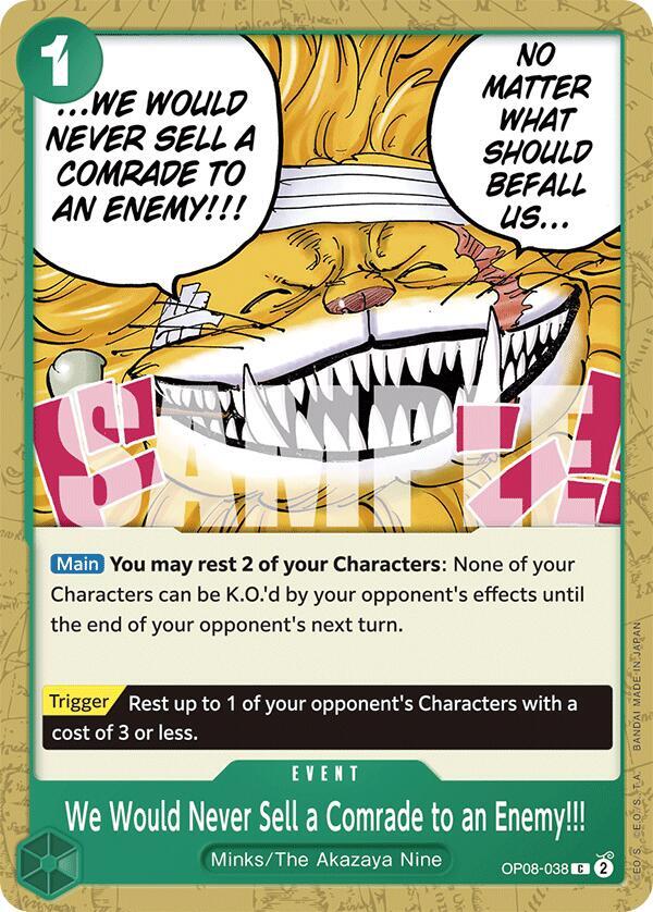 We Would Never Sell a Comrade to an Enemy!!! OP08-038 – Two Legends | One Piece TCG