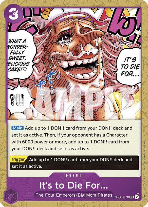 It's to Die For OP08-076 – Two Legends | One Piece TCG