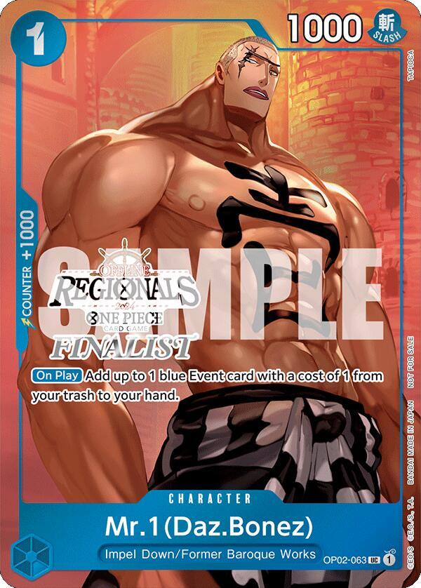 Mr.1 (Daz.Bonez) Offline Regional 2024 Vol. 3 Finalist OP02-063 | One Piece TCG