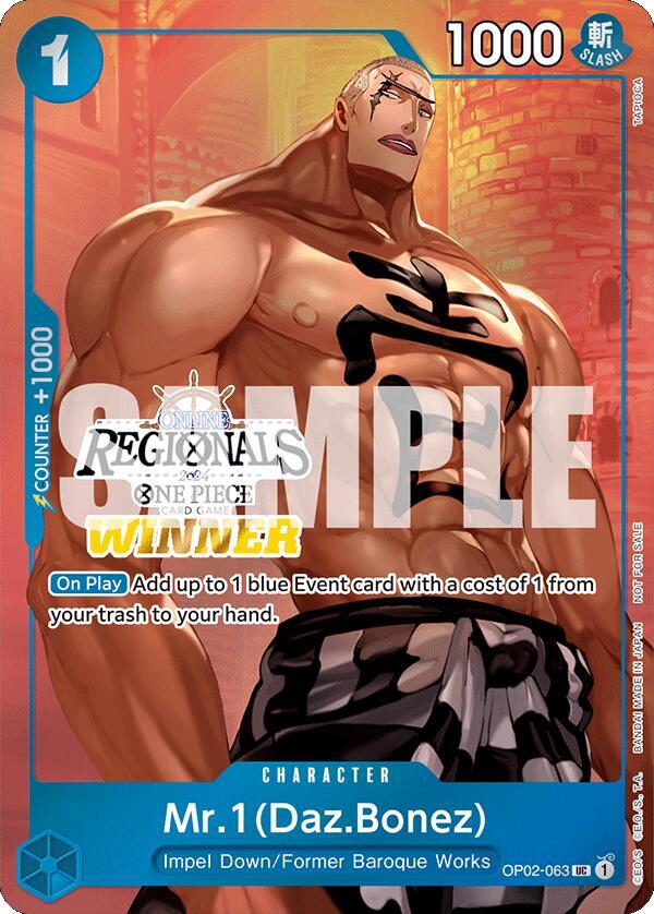 Mr.1 (Daz.Bonez) Online Regional 2024 Vol. 3 Winner OP02-063 | One Piece TCG