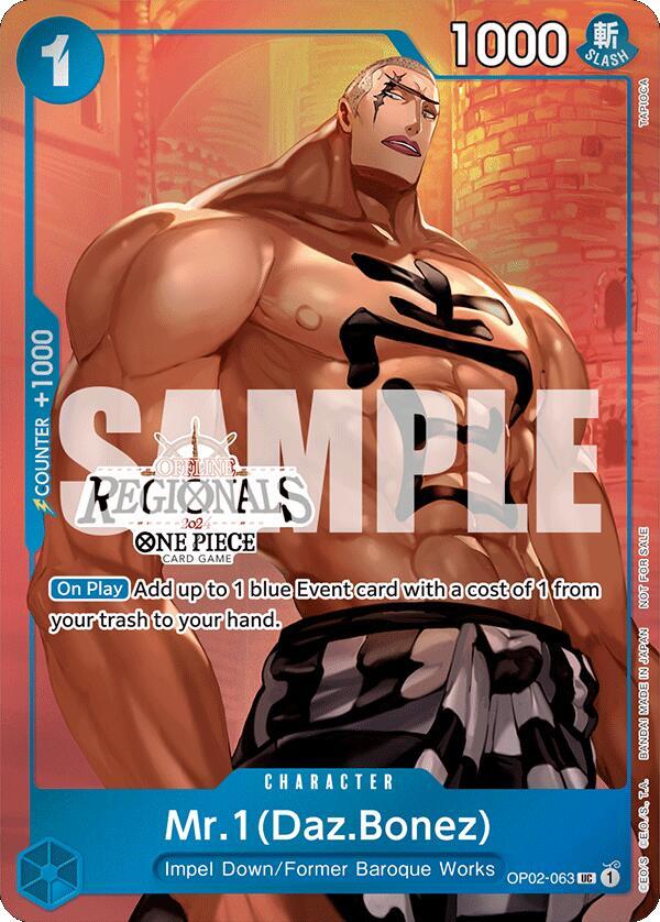 Mr.1 (Daz.Bonez) Offline Regional 2024 Vol. 3 OP02-063 | One Piece TCG