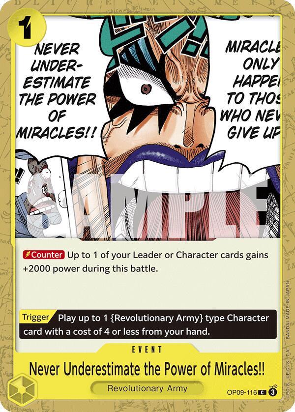 Never Underestimate the Power of Miracles!! OP09-116 – Emperors in the New World | One Piece TCG