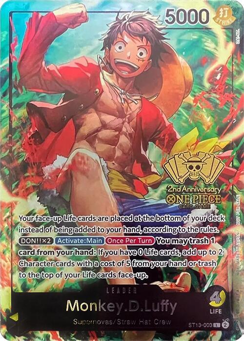 Monkey.D.Luffy 2nd Anniversary Tournament ST13-003 | One Piece TCG