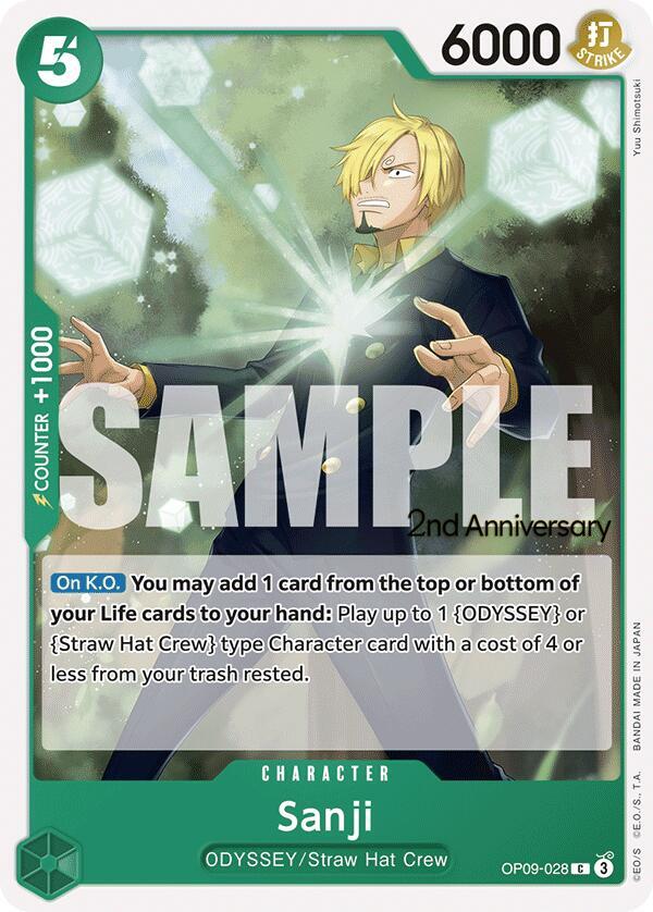 Sanji OP09-028 – 2nd Anniversary Tournament Cards | One Piece TCG