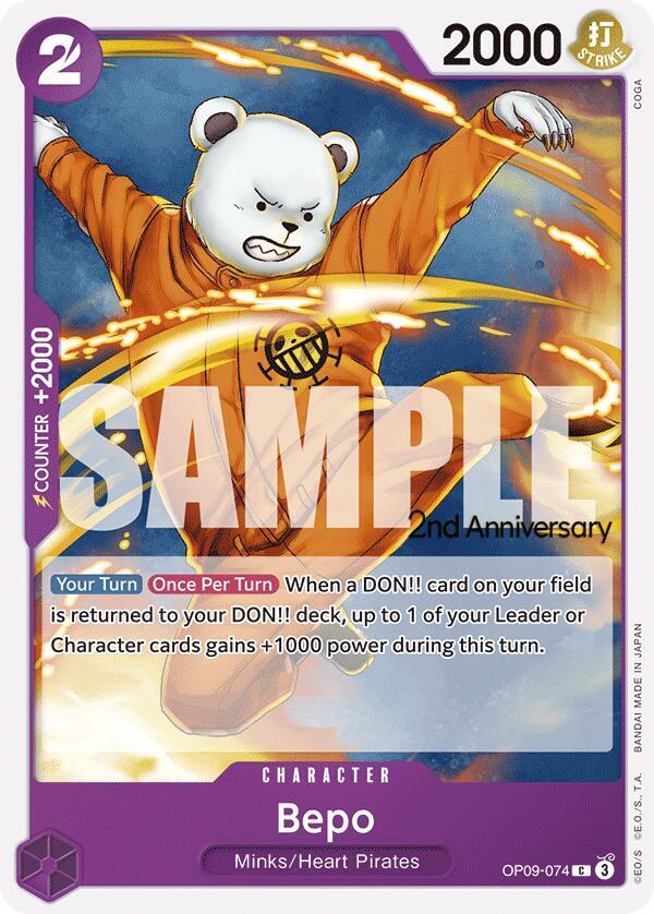 Bepo OP09-074 – 2nd Anniversary Tournament Cards | One Piece TCG