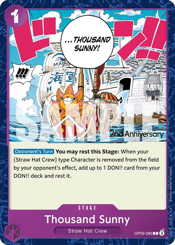 Thousand Sunny OP09-080 – 2nd Anniversary Tournament Cards | One Piece TCG