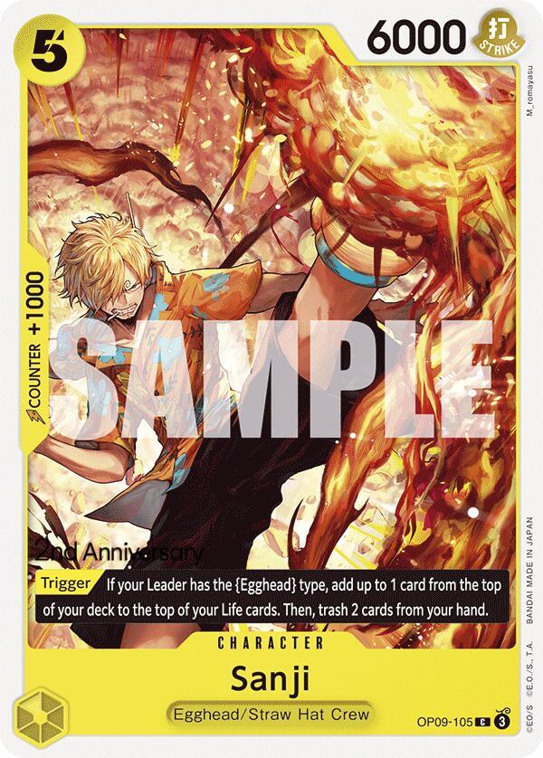 Sanji OP09-105 – 2nd Anniversary Tournament Cards | One Piece TCG
