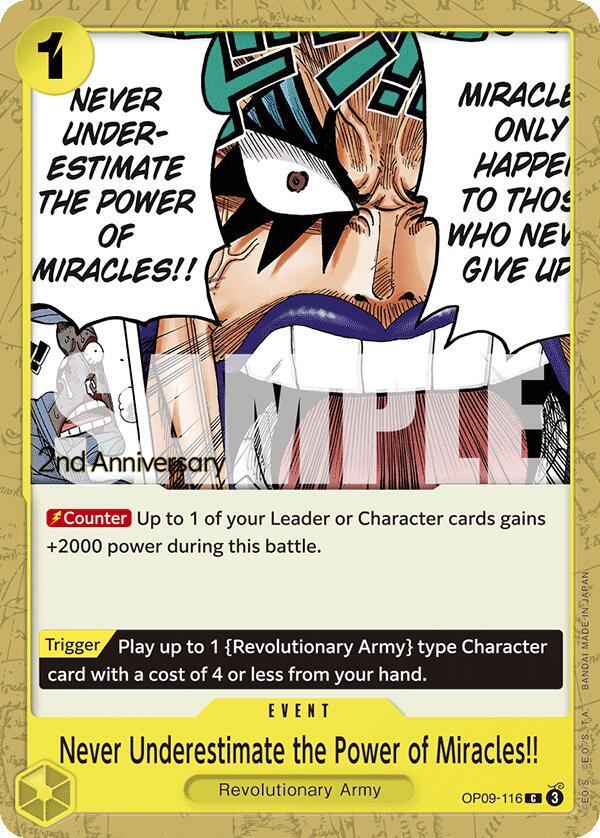 Never Underestimate the Power of Miracles!! OP09-116 – 2nd Anniversary Tournament Cards | One Piece TCG