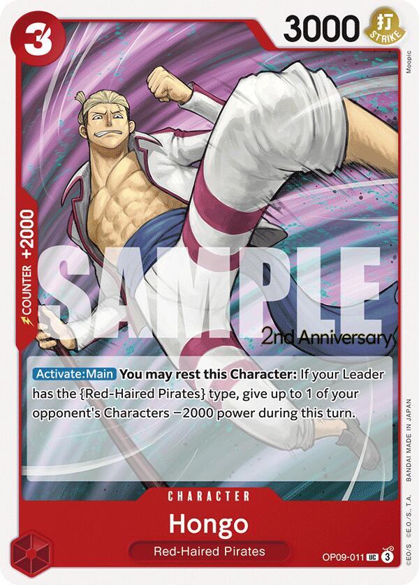 Hongo OP09-011 – 2nd Anniversary Tournament Cards | One Piece TCG