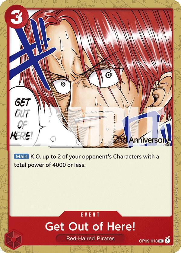 Get Out of Here! OP09-018 – 2nd Anniversary Tournament Cards | One Piece TCG