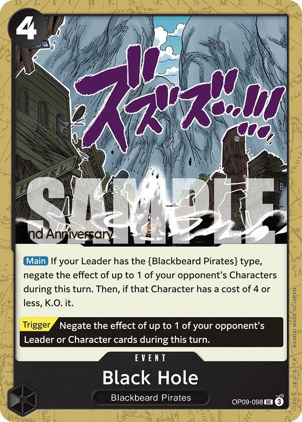 Black Hole OP09-098 – 2nd Anniversary Tournament Cards | One Piece TCG