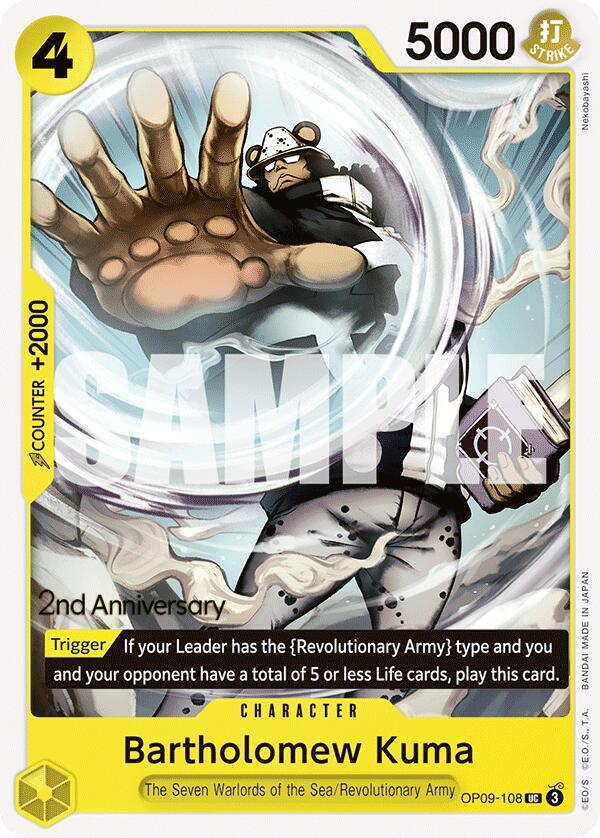 Bartholomew Kuma OP09-108 – 2nd Anniversary Tournament Cards | One Piece TCG