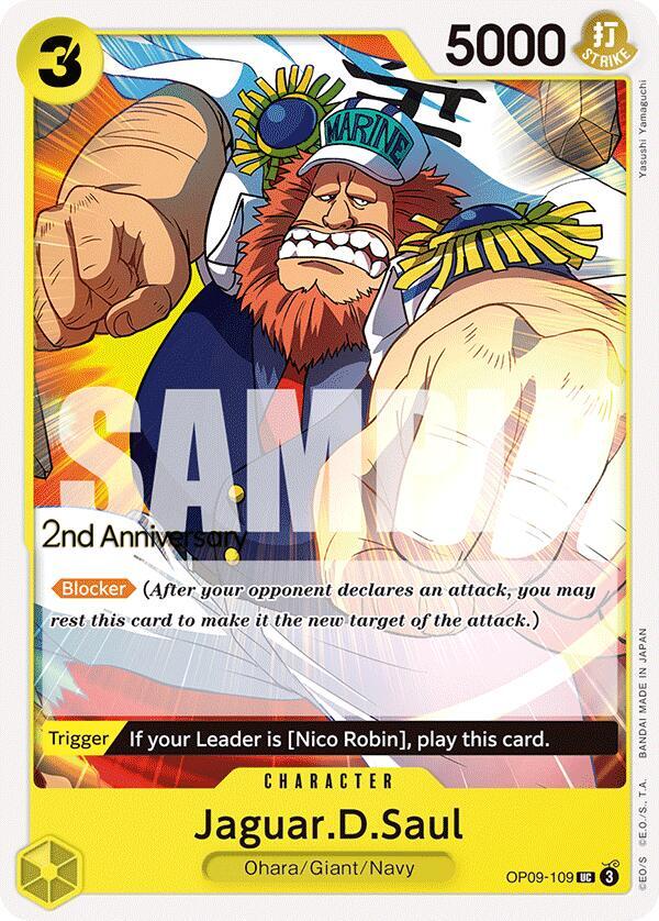 Jaguar D. Saul OP09-109 – 2nd Anniversary Tournament Cards | One Piece TCG