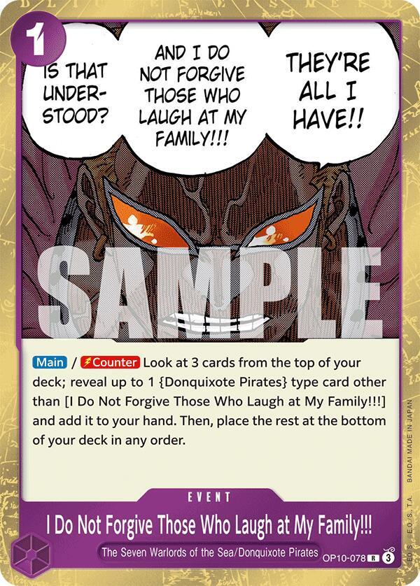 I Do Not Forgive Those Who Laugh at My Family!!! OP10-078 – Royal Blood | One Piece TCG