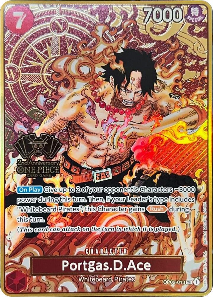 Portgas.D.Ace One Piece Japanese Version 2nd Anniversary Set OP02-013 | One Piece TCG