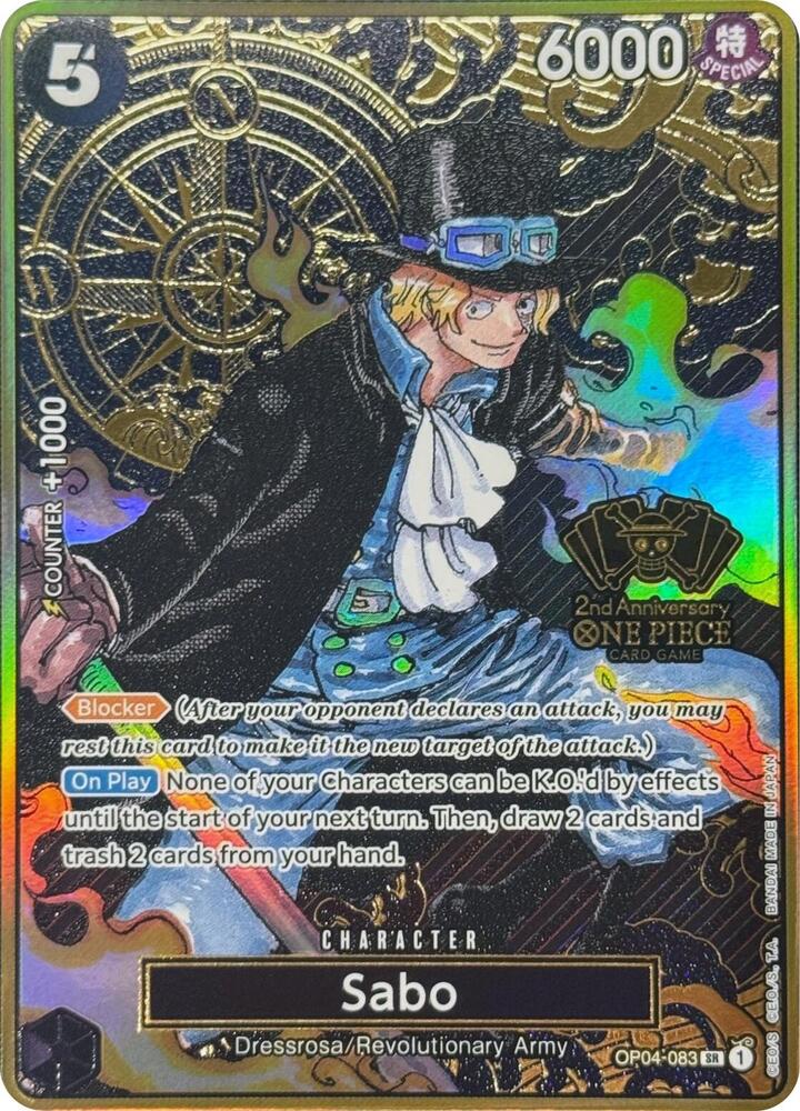 Sabo One Piece Japanese Version 2nd Anniversary Set OP04-083 | One Piece TCG