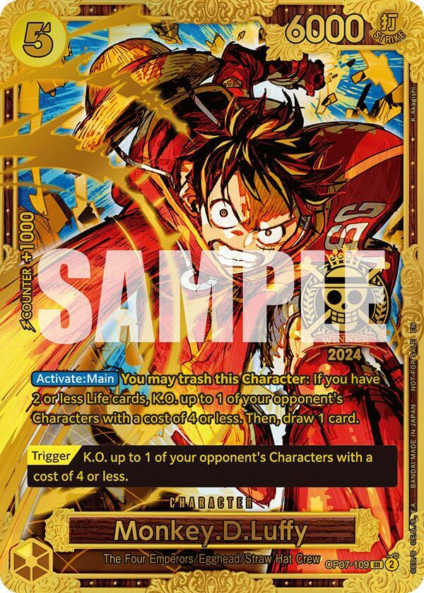 Monkey.D.Luffy Championship 2024 World Final 1st Place OP07-109 | One Piece TCG