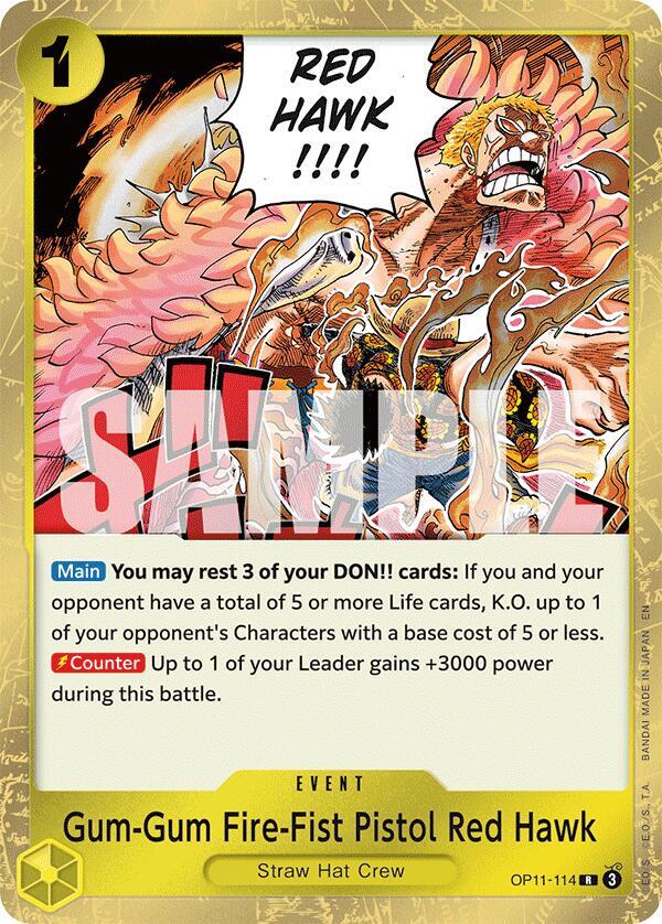 Gum-Gum Fire-Fist Pistol Red Hawk OP11-114 – A Fist of Divine Speed | One Piece TCG
