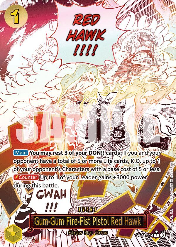 Gum-Gum Fire-Fist Pistol Red Hawk Alternate Art OP11-114 – A Fist of Divine Speed | One Piece TCG
