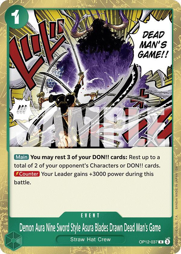 Demon Aura Nine Sword Style Asura Blades Drawn Dead Man's Game OP12-037 – Legacy of the Master | One Piece TCG