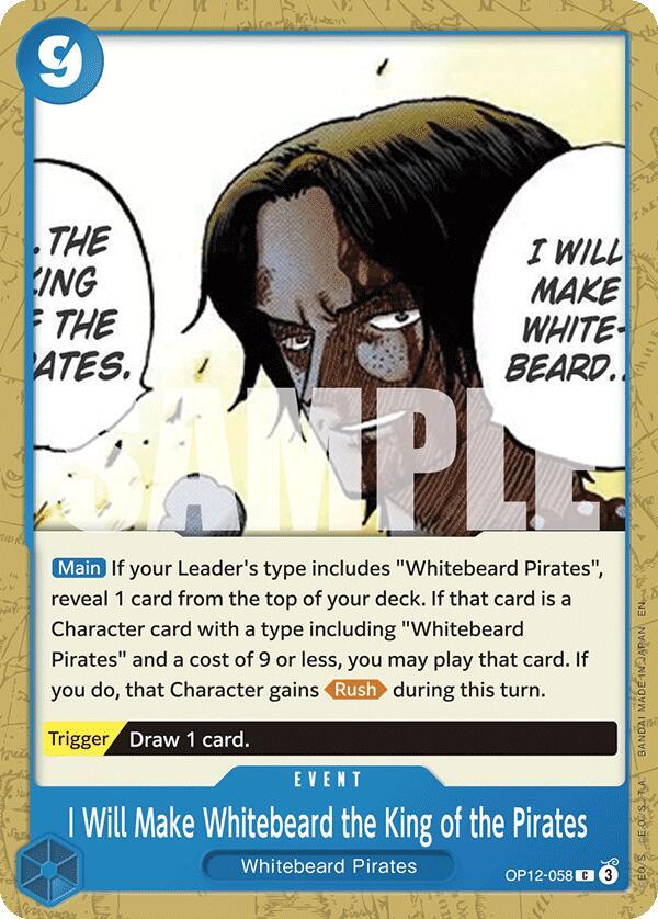 I Will Make Whitebeard the King of the Pirates OP12-058 – Legacy of the Master | One Piece TCG