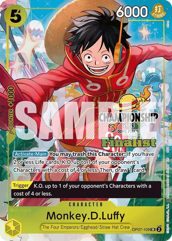 Monkey.D.Luffy CS 25-26 Finalist Card Set 1 2025-2026 OP07-109 | One Piece TCG