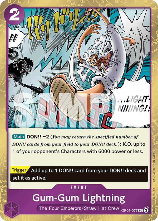 Gum-Gum Lightning Pirate Foil OP09-077 – Premium Booster - The Best Vol. 2 | One Piece TCG