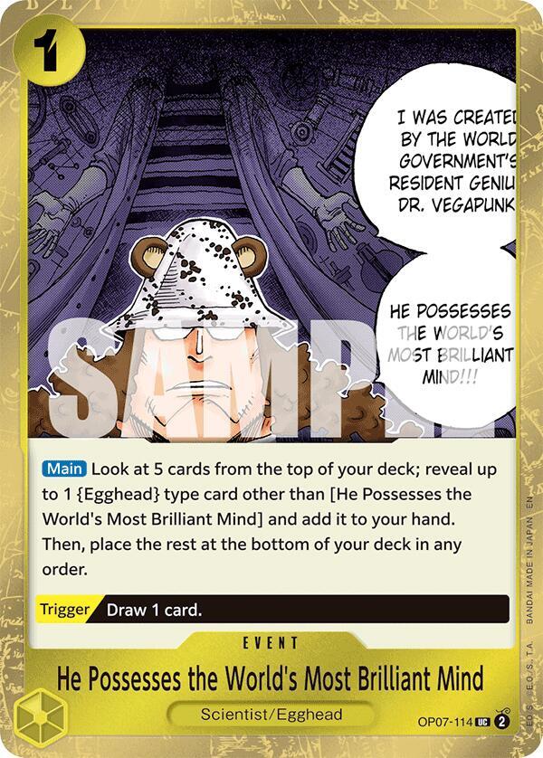 He Possesses the World's Most Brilliant Mind Pirate Foil OP07-114 – Premium Booster - The Best Vol. 2 | One Piece TCG
