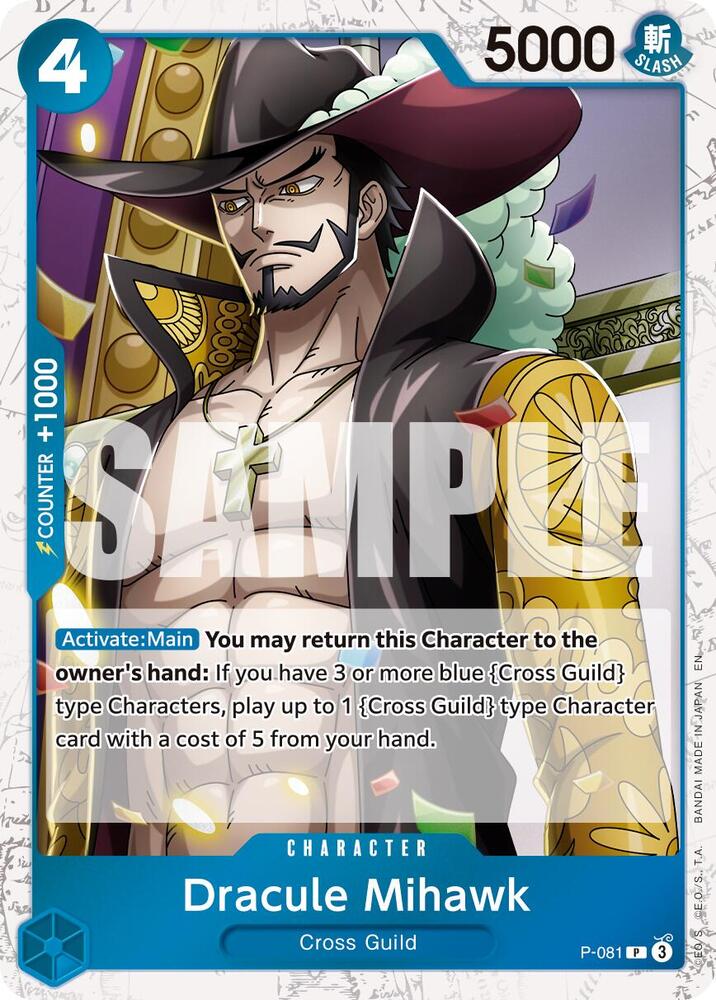 Dracule Mihawk Pirate Foil P-081 – Premium Booster - The Best Vol. 2 | One Piece TCG