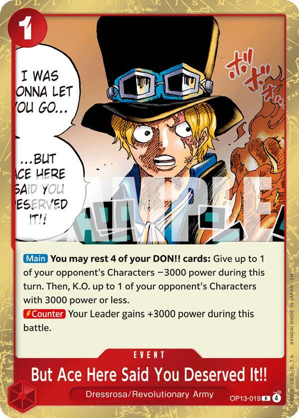 But Ace Here Said You Deserved It!! OP13-019 – Carrying On His Will | One Piece TCG