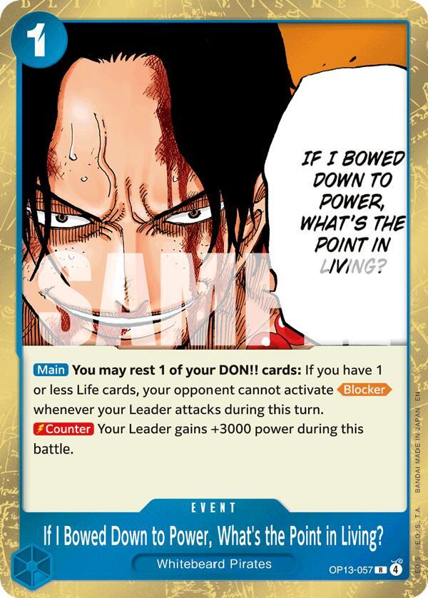 If I Bowed Down to Power, What's the Point in Living? OP13-057 – Carrying On His Will | One Piece TCG