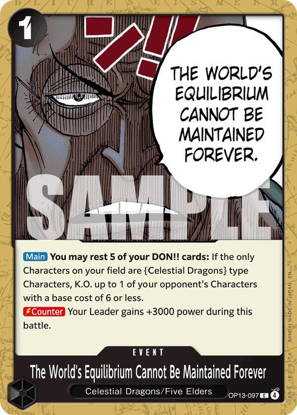 The World's Equilibrium Cannot Be Maintained Forever OP13-097 – Carrying On His Will | One Piece TCG