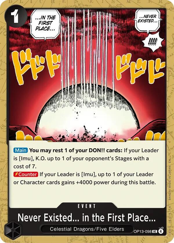 Never Existed... in the First Place... OP13-098 – Carrying On His Will | One Piece TCG
