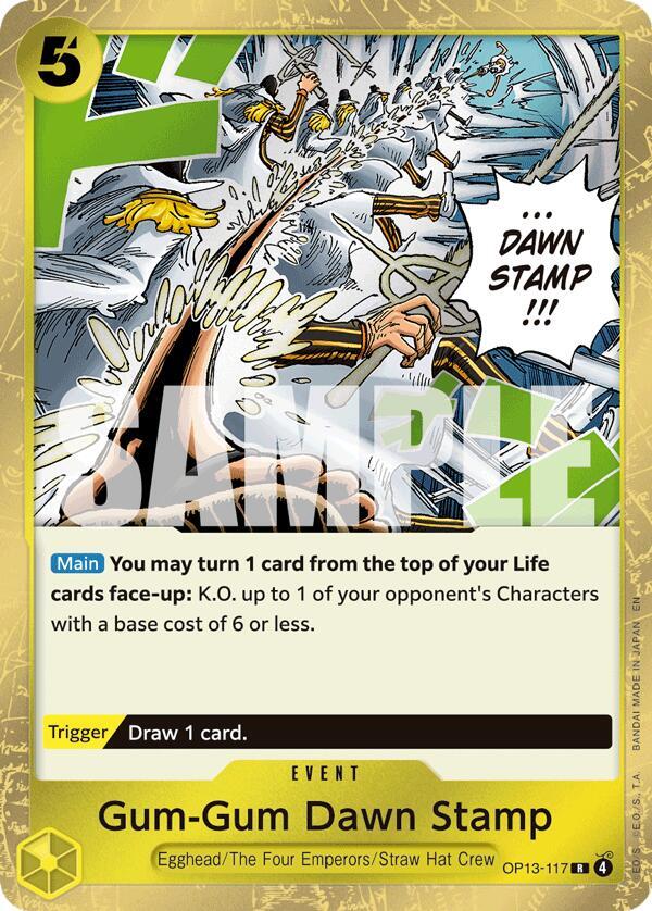 Gum-Gum Dawn Stamp OP13-117 – Carrying On His Will | One Piece TCG