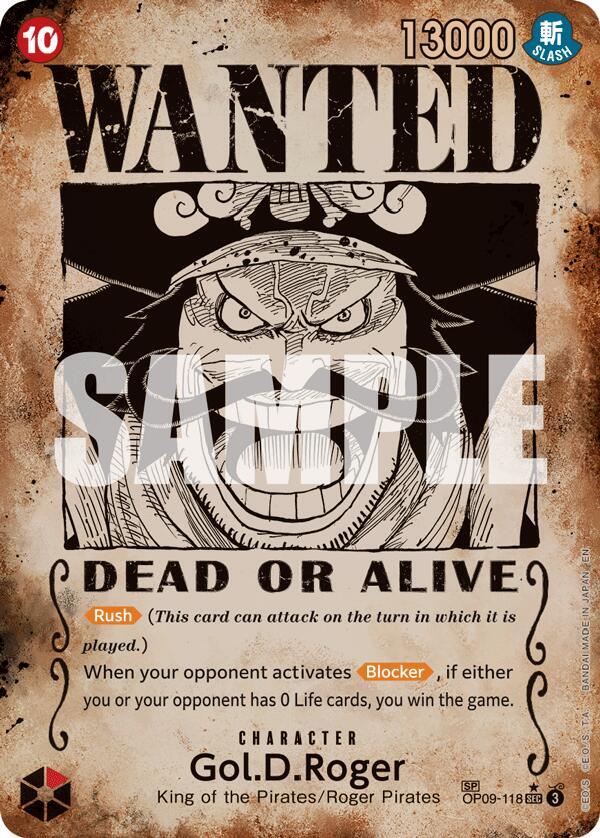 Gol.D.Roger Wanted Poster OP09-118 – Carrying On His Will | One Piece TCG
