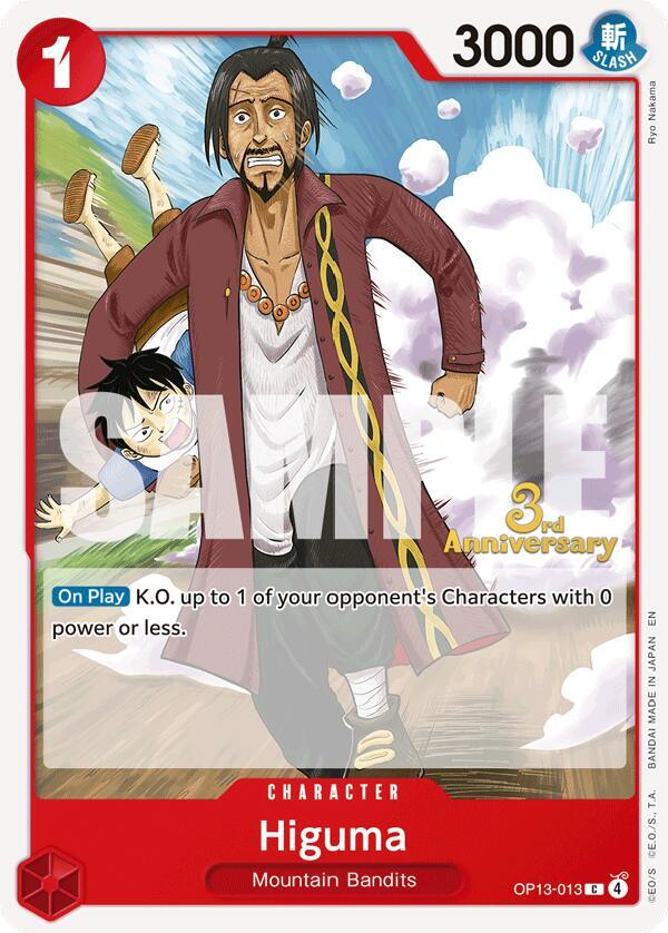 Higuma OP13-013 – 3rd Anniversary Tournament Cards | One Piece TCG