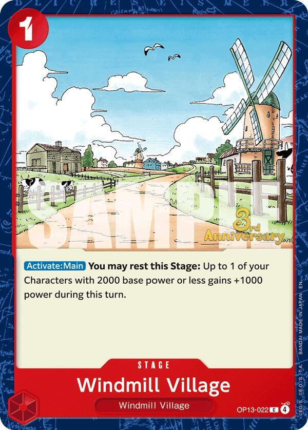 Windmill Village OP13-022 – 3rd Anniversary Tournament Cards | One Piece TCG