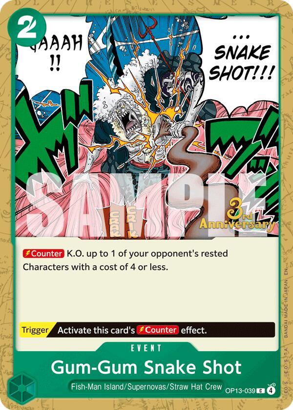 Gum-Gum Snake Shot OP13-039 – 3rd Anniversary Tournament Cards | One Piece TCG